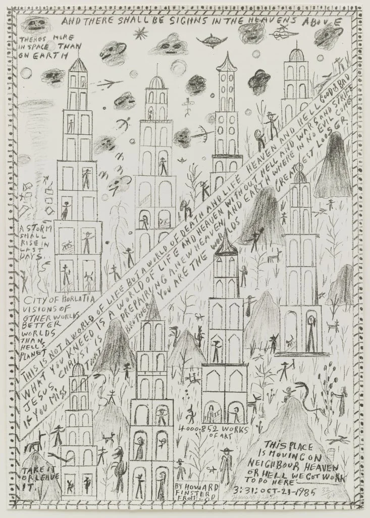 Untitled, by Howard Finster, ink, 1985