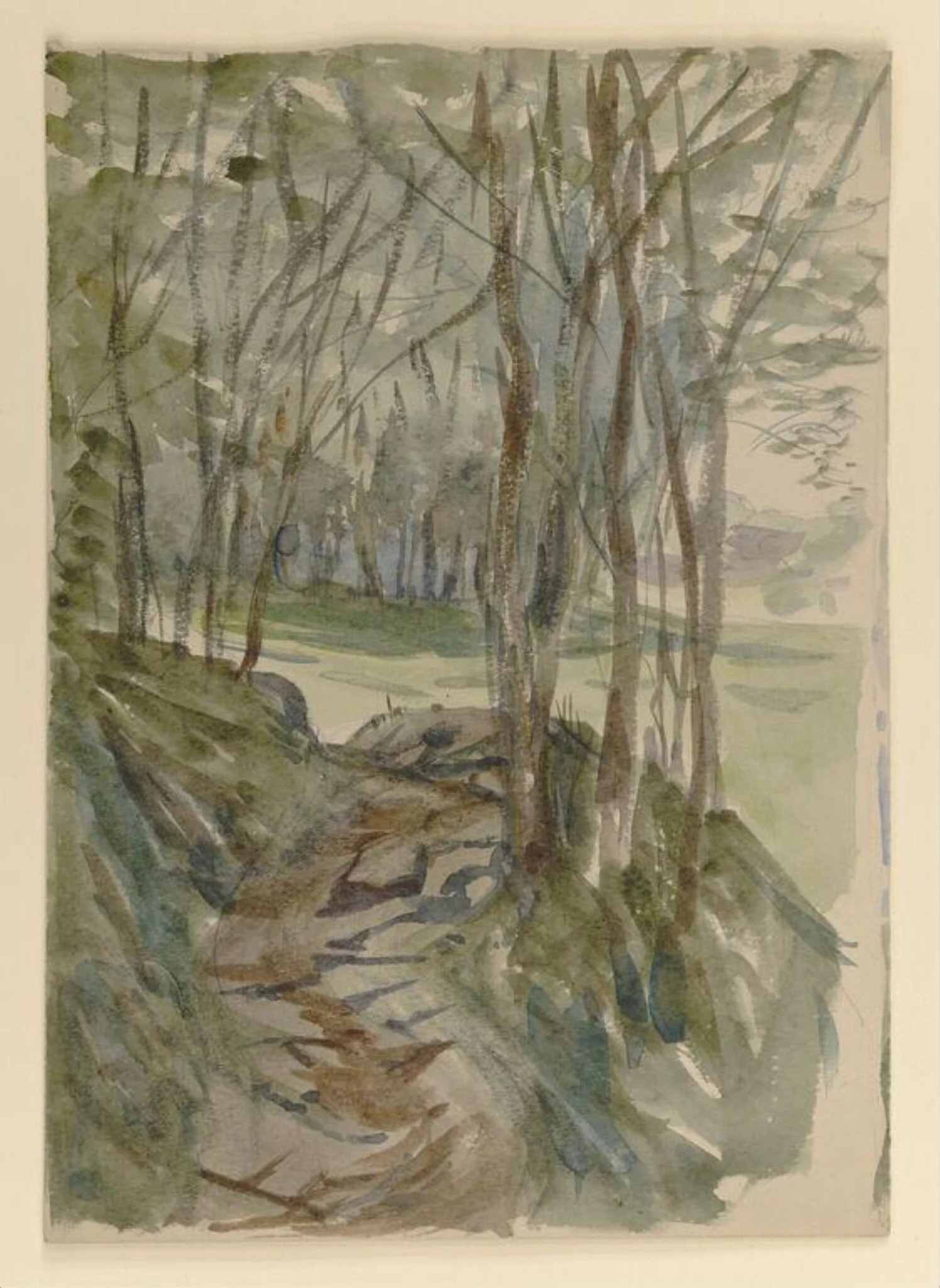 A path through woodland, by Beatrix Potter, watercolor, 1906