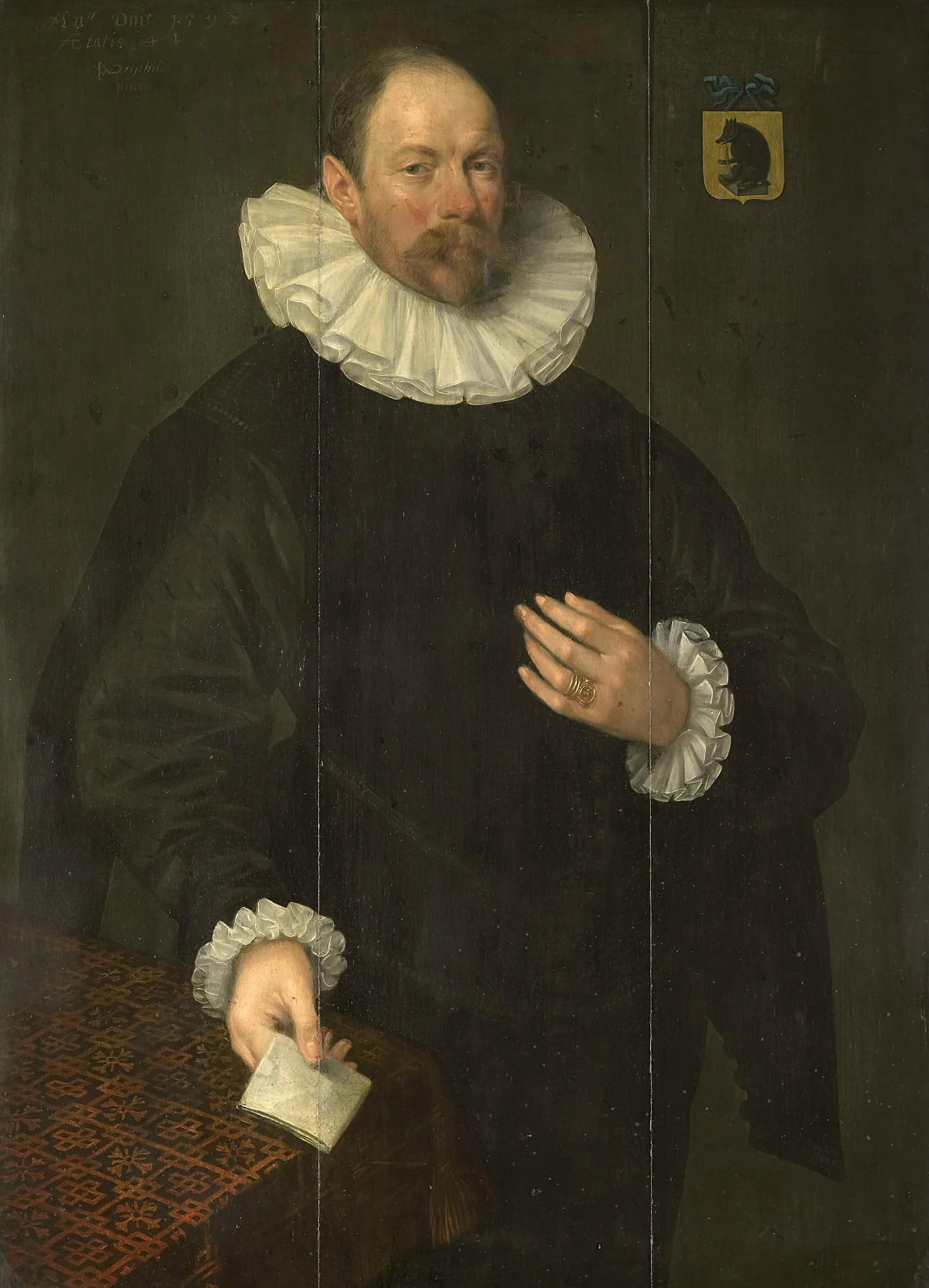 Portrait of Paulus Cornelisz van Beresteyn (1548-1625), Burgomaster of Delft, by Unknown, unspecified, 1592