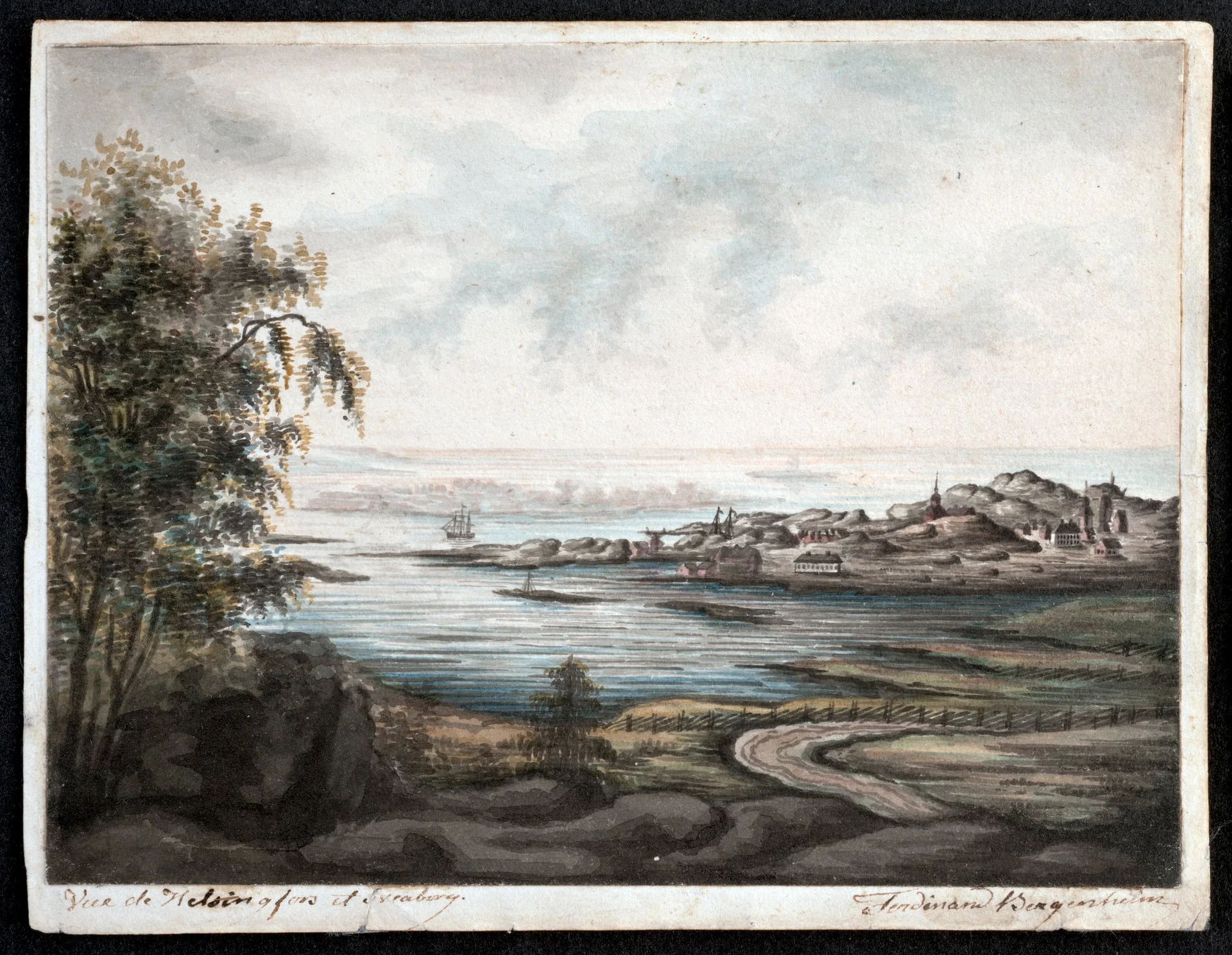 Helsinki 1810-luvulla koillisesta nähtynä, Suomenlinna