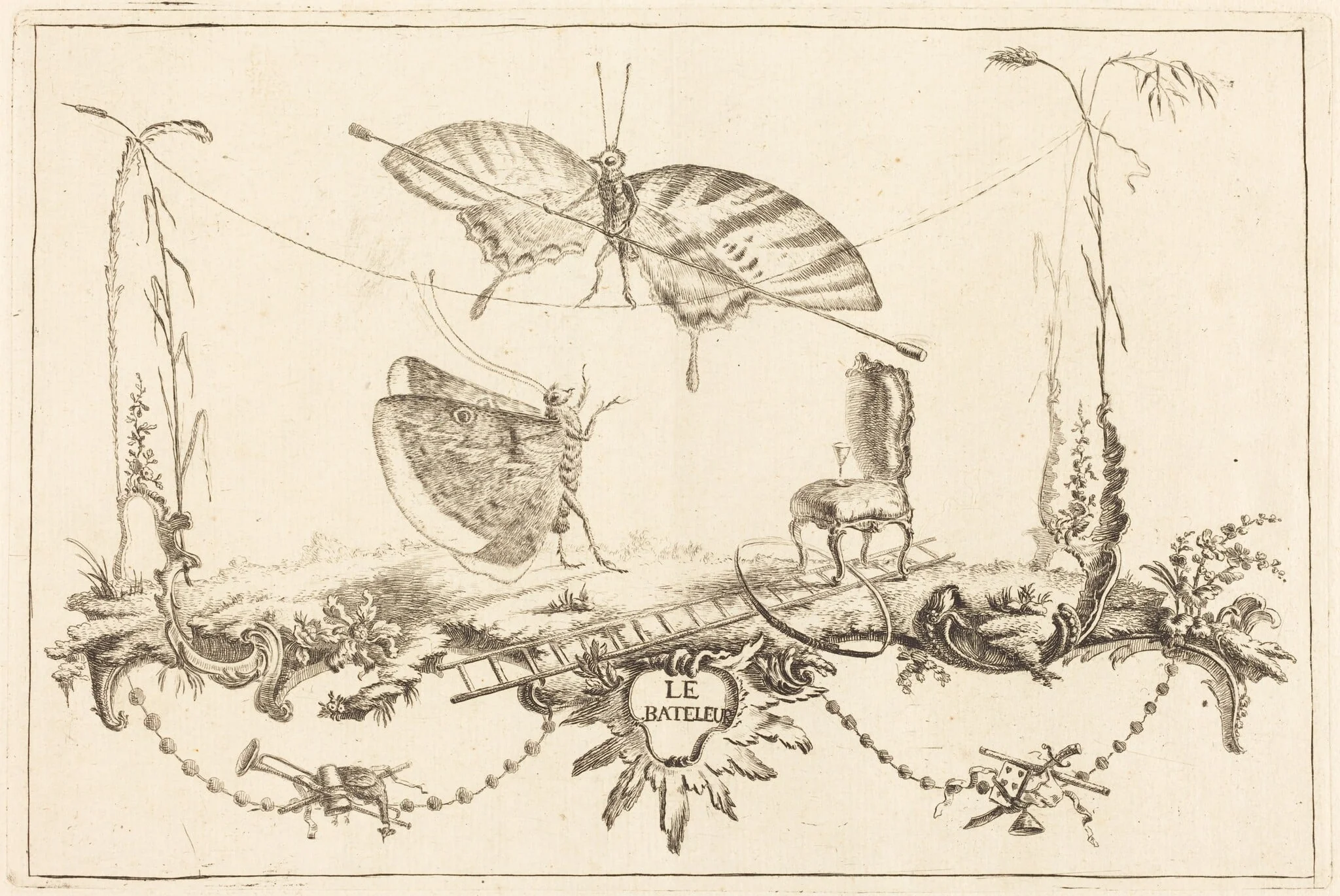 Le Bateleur (The Street Performer), by Charles Germain de Saint-Aubin, ink, 1748