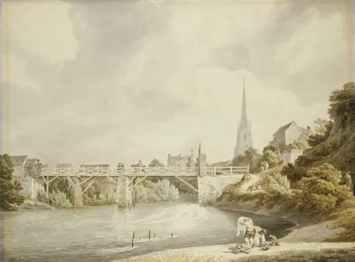 Bridge at Monmouth, with St. Mary's Church in the background