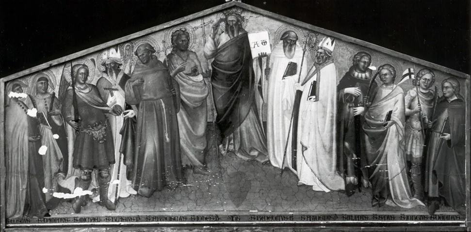 Christ between twelve Saints, by Spinello Aretino, unspecified, 1390
