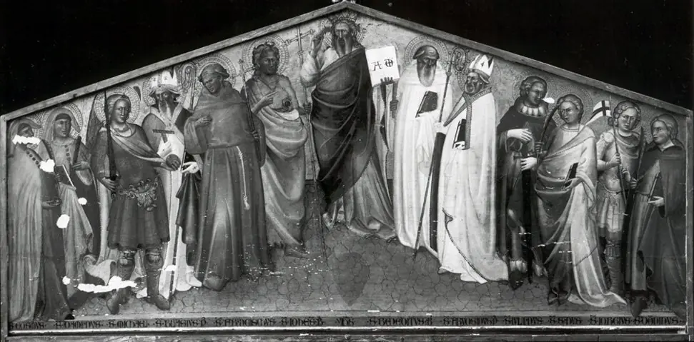 Christ between twelve Saints