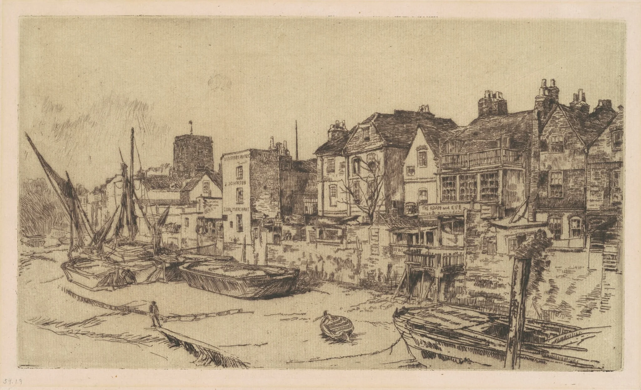 The 'Adam and Eve', Old Chelsea, by James McNeill Whistler, ink, 1878