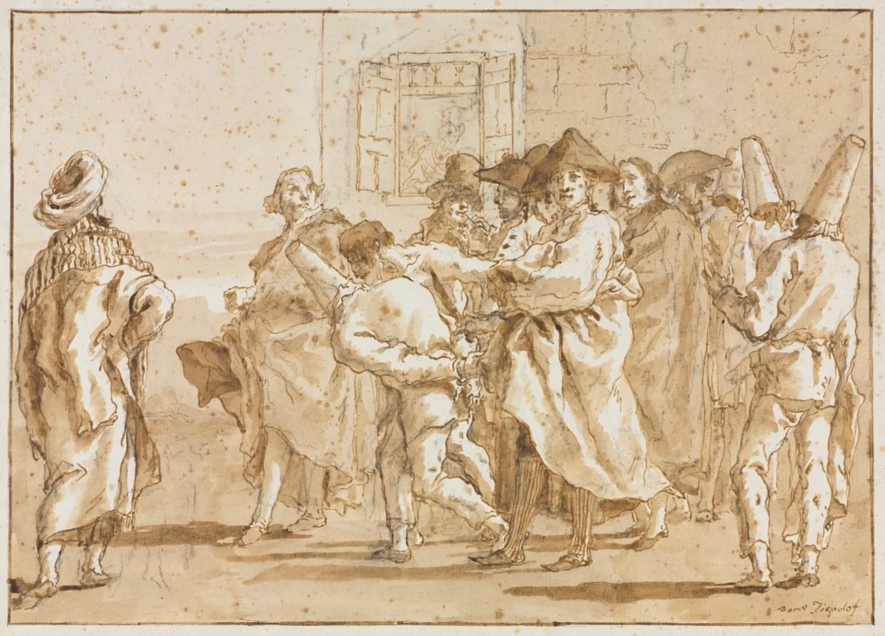 Punchinello Arrested, by Giovanni Domenico Tiepolo, 1794