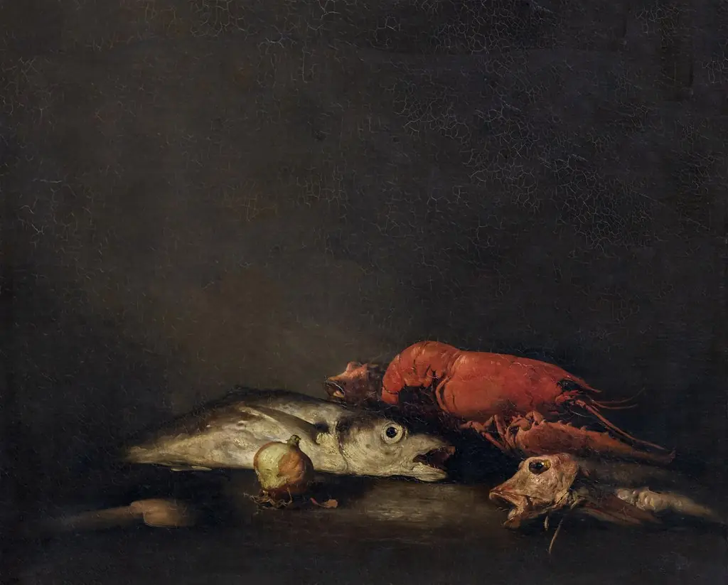 Stilleven met vissen en een kreeft