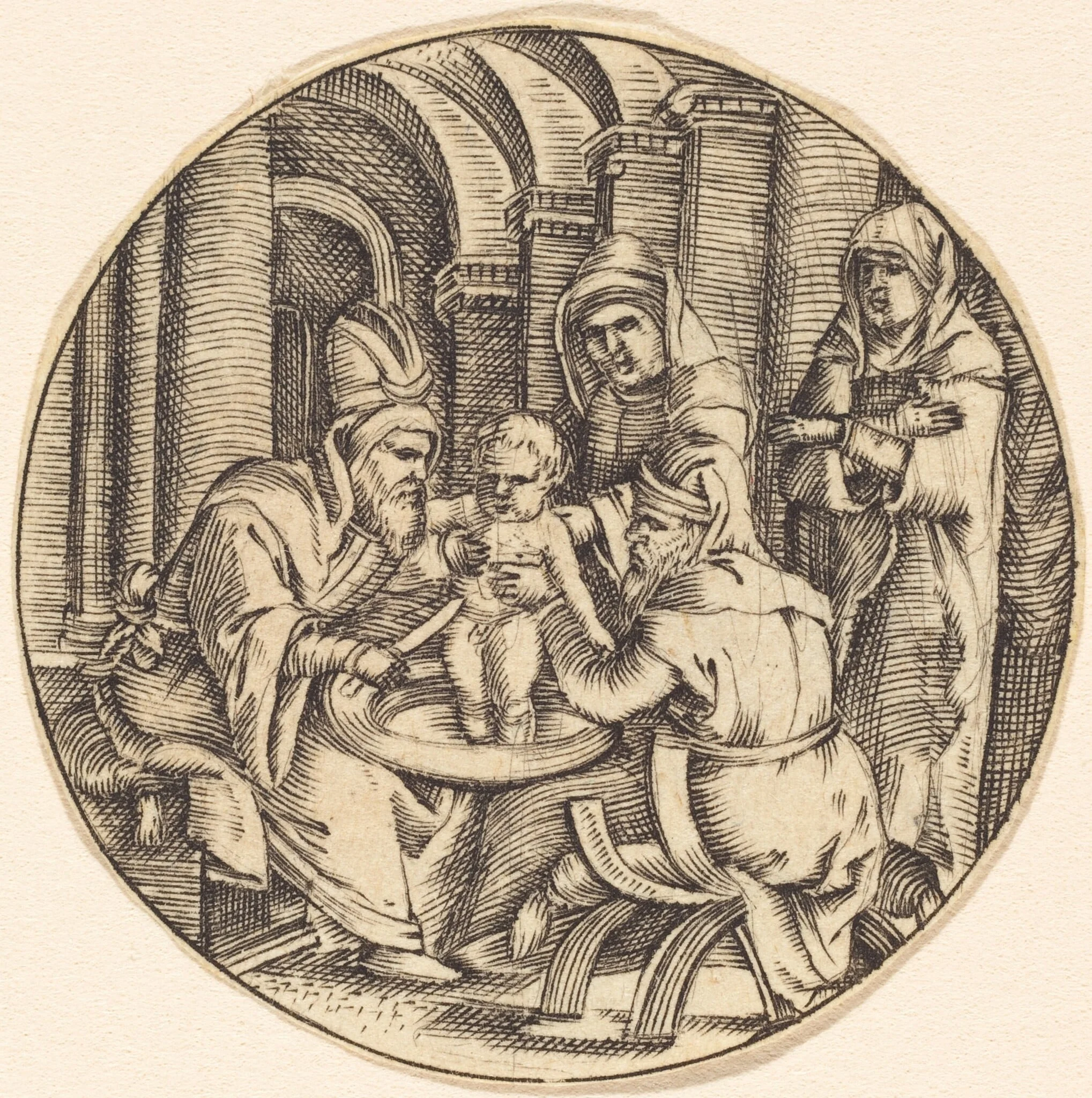 The Circumcision, by German 16th Century, ink, 1550