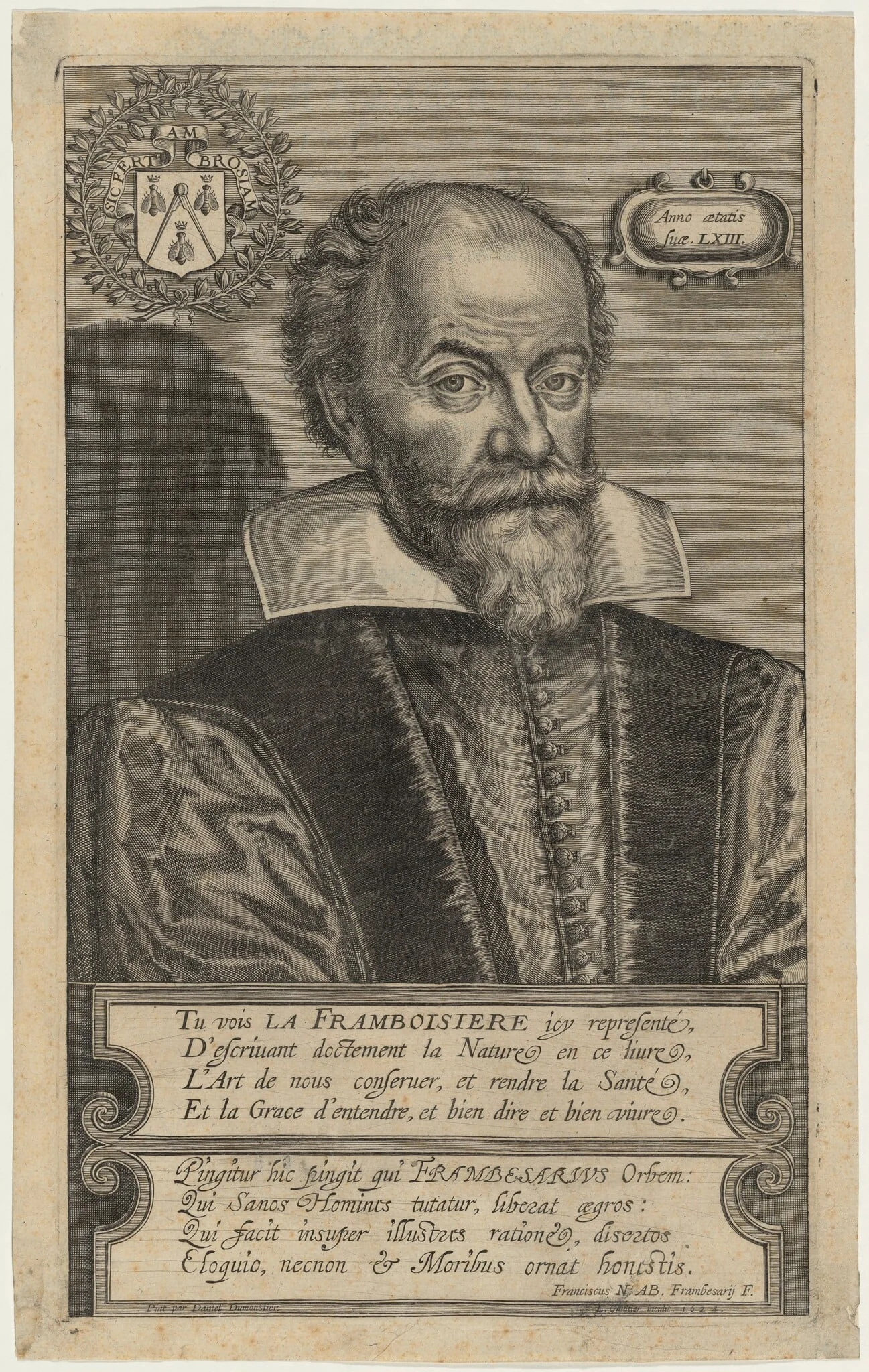 Nicolas Abraham de la Framboisiere, by Léonard Gaultier, ink, 1624
