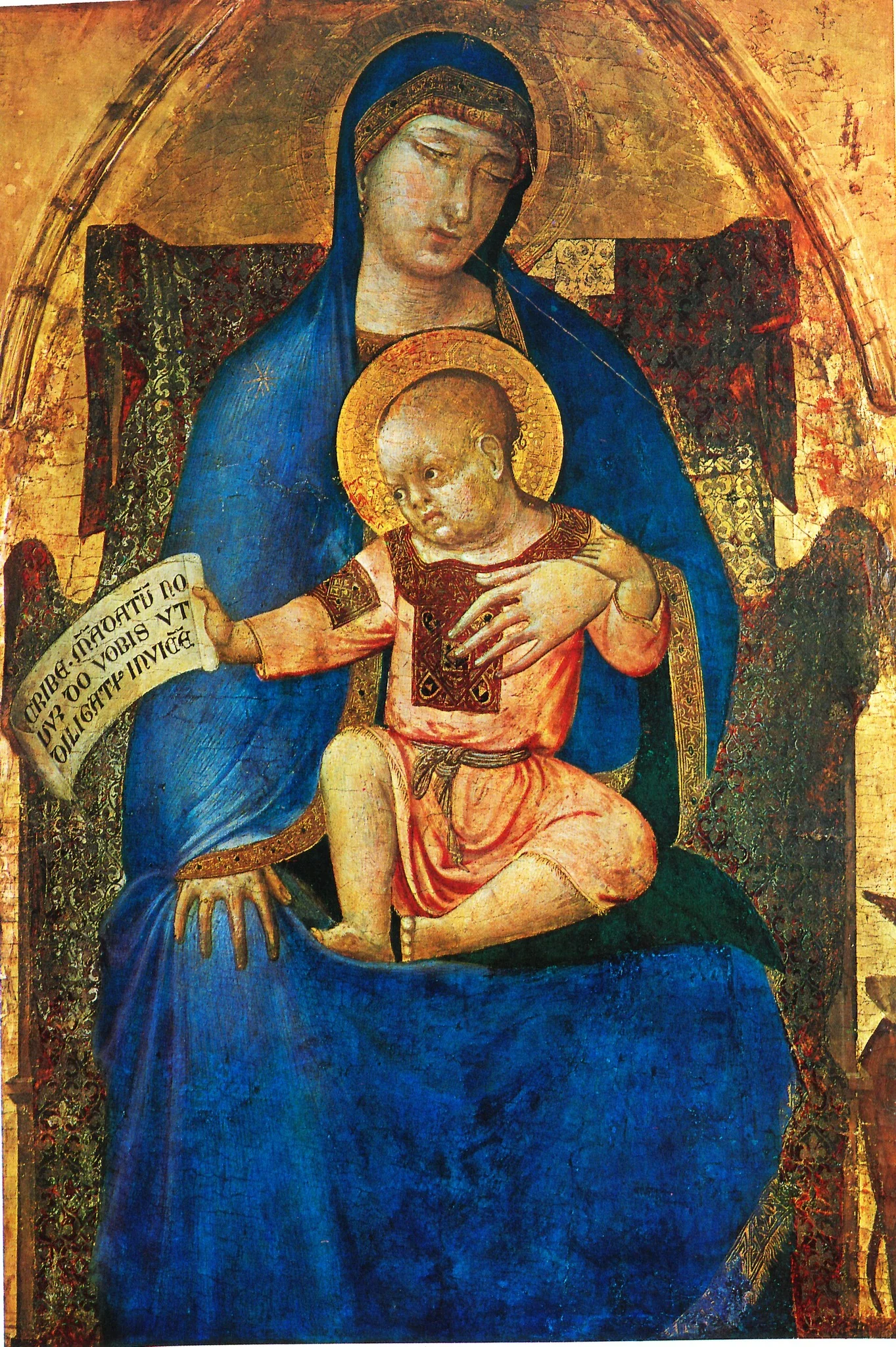 Madonna and Child Enthroned (fragment of an altarpiece), by Ambrogio Lorenzetti, unspecified, 1341