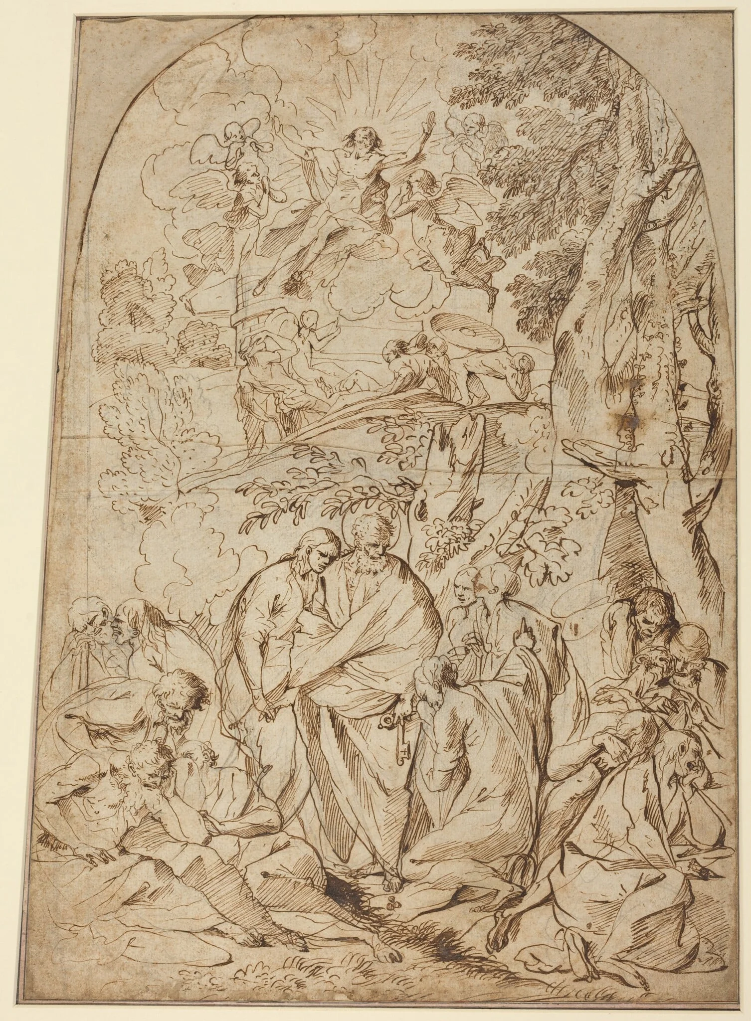 The Resurrection, by Pietro Testa, chalk, 1644