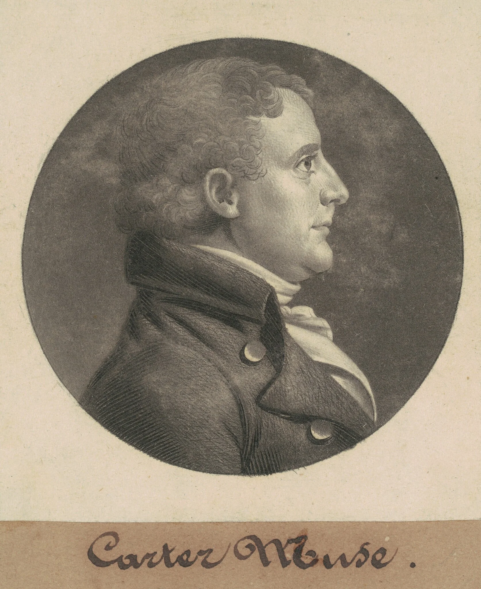 Edward Carter, by Charles Balthazar Julien Févret de Saint-Mémin, ink, 1805