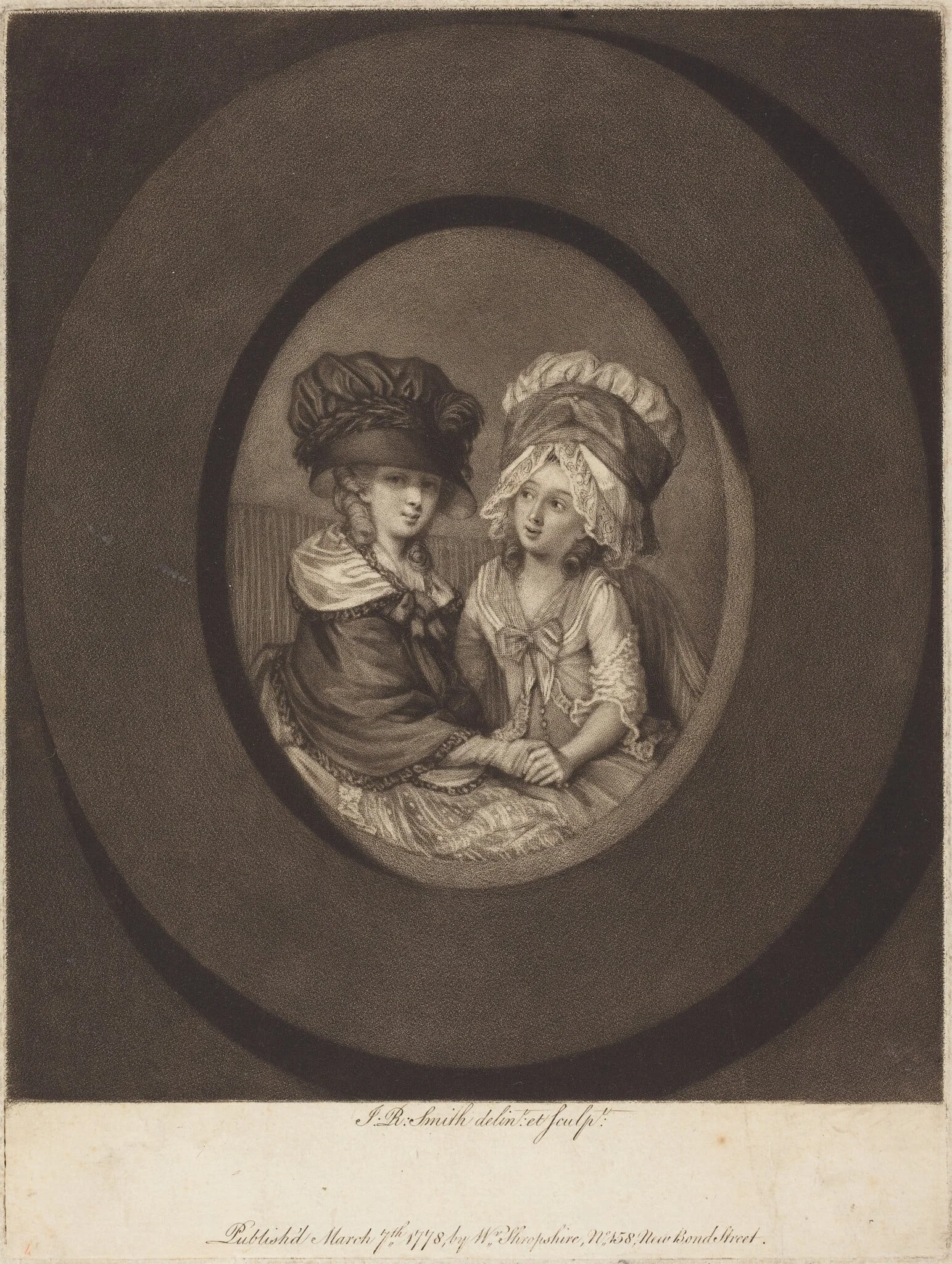 Les Deux Ami (The Two Friends), by John Raphael Smith, ink, 1778