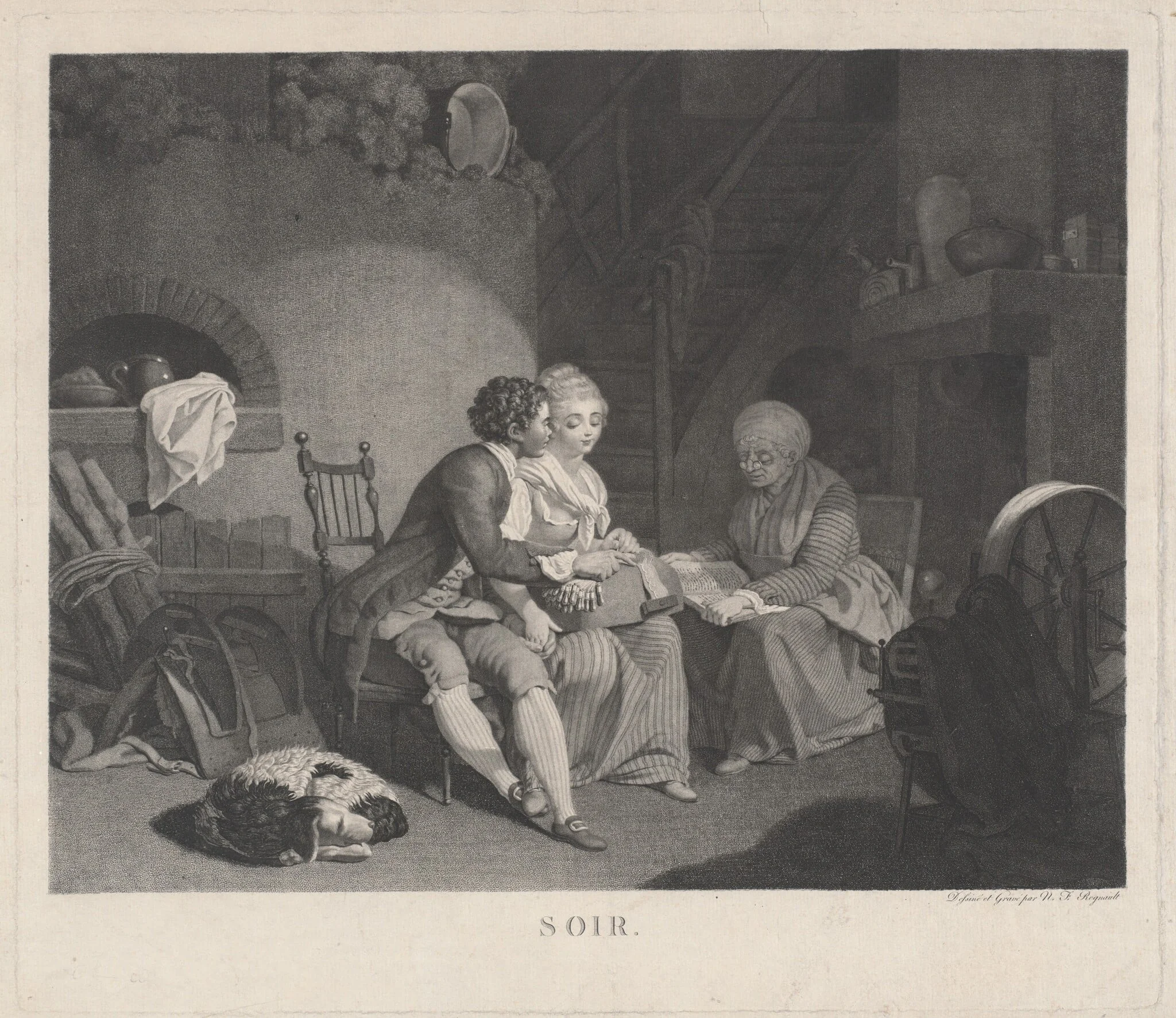 Soir (Evening), by Nicolas François Regnault, ink, 1784