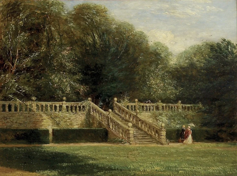 The Garden Terrace at Haddon Hall, by David Cox, oil, 1849