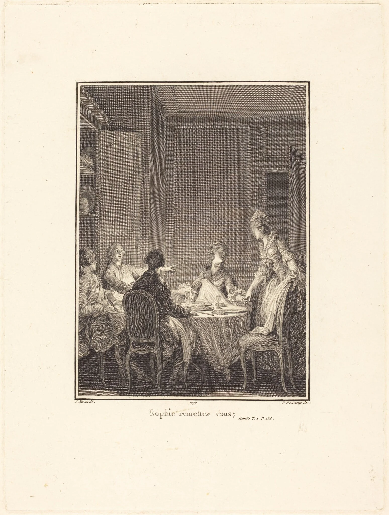 Sophie remettez-vous, by Nicolas Delaunay, ink, 1779