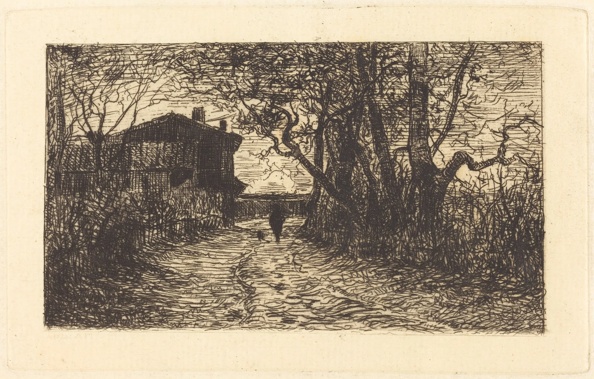 A Gorge de Loup, by Adolphe Appian, ink, 1858