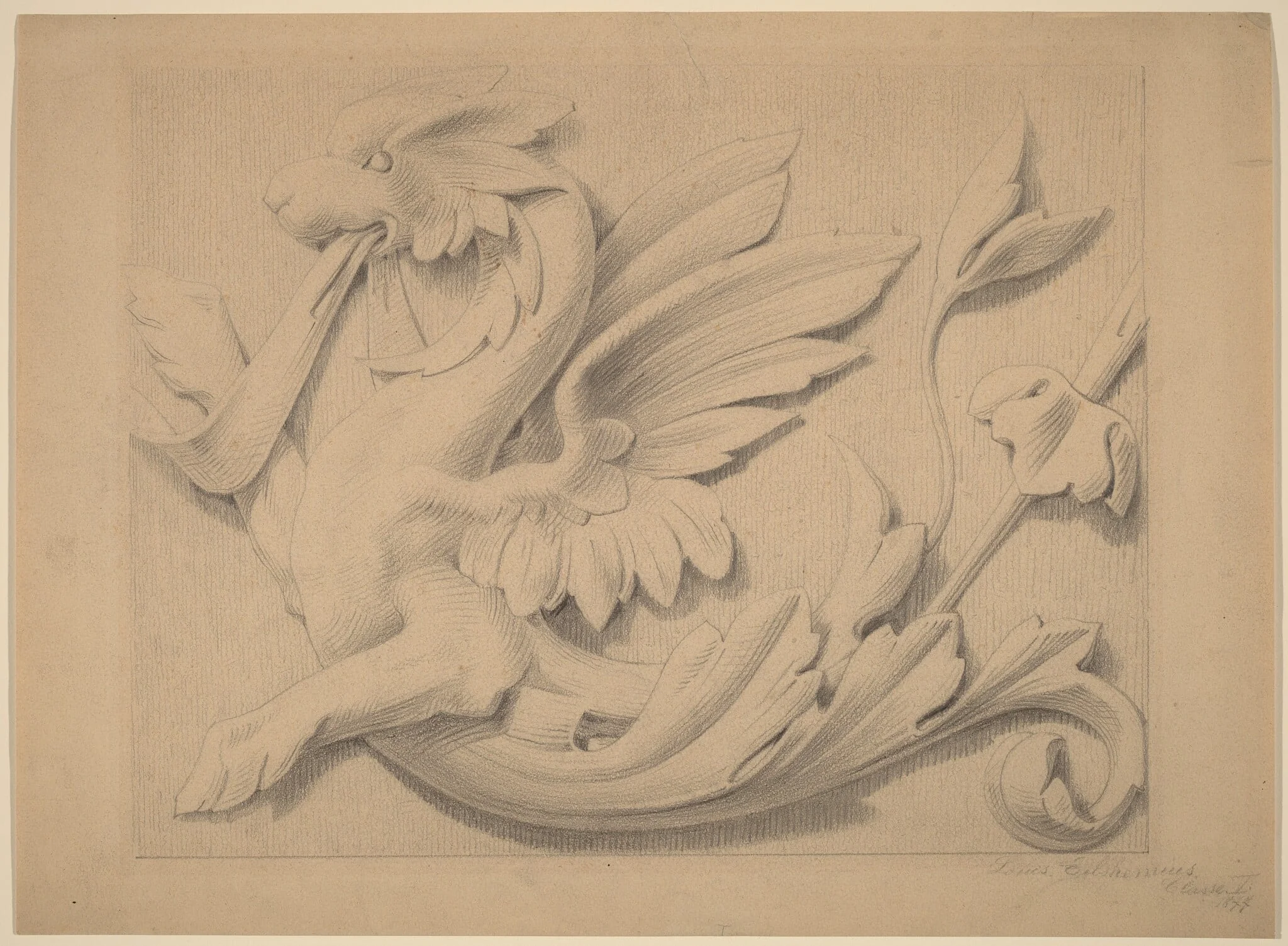 Study from a Cast, by Louis Michel Eilshemius, graphite, 1885
