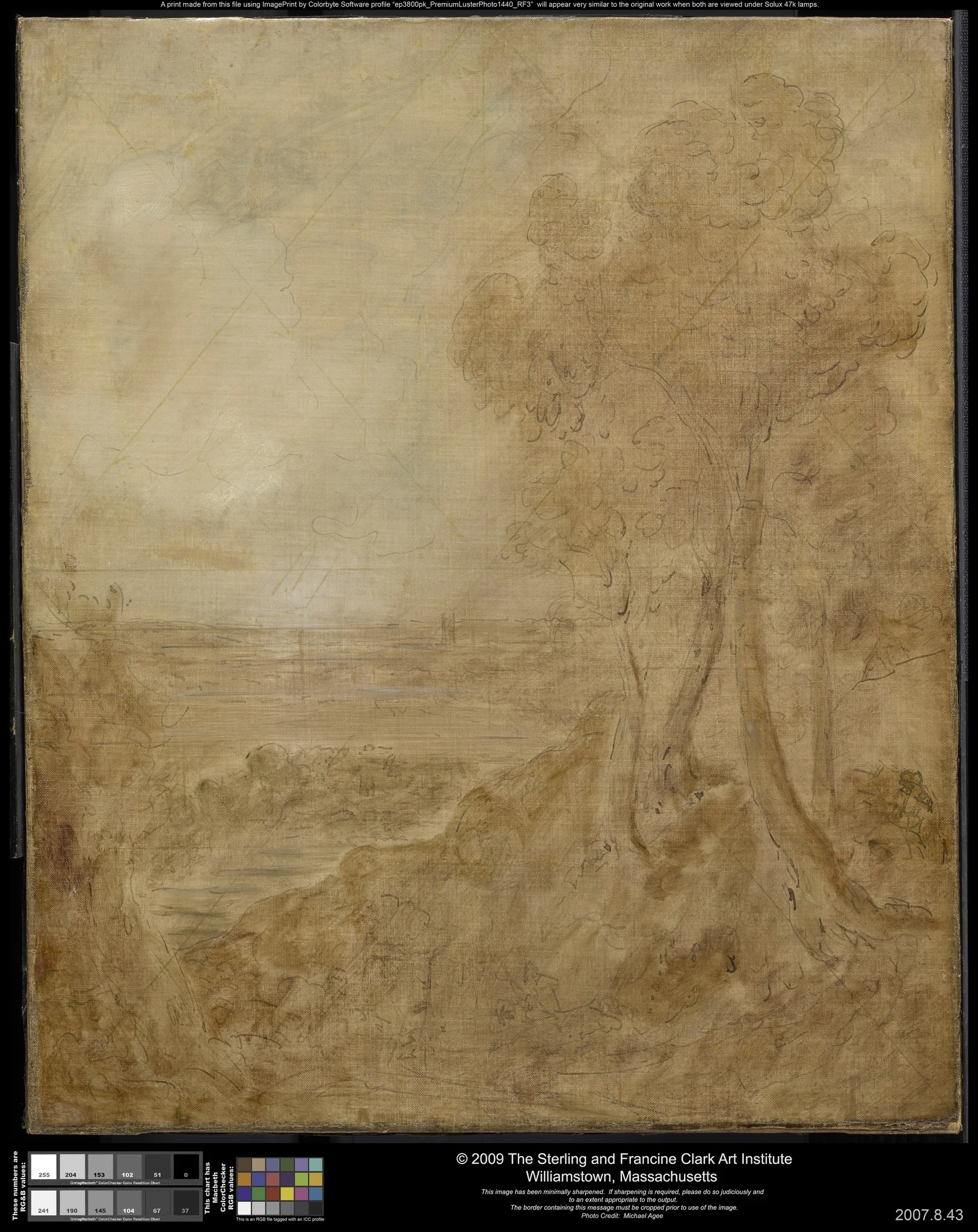 Sketch for "Dedham Vale", by John Constable, unspecified, 1827