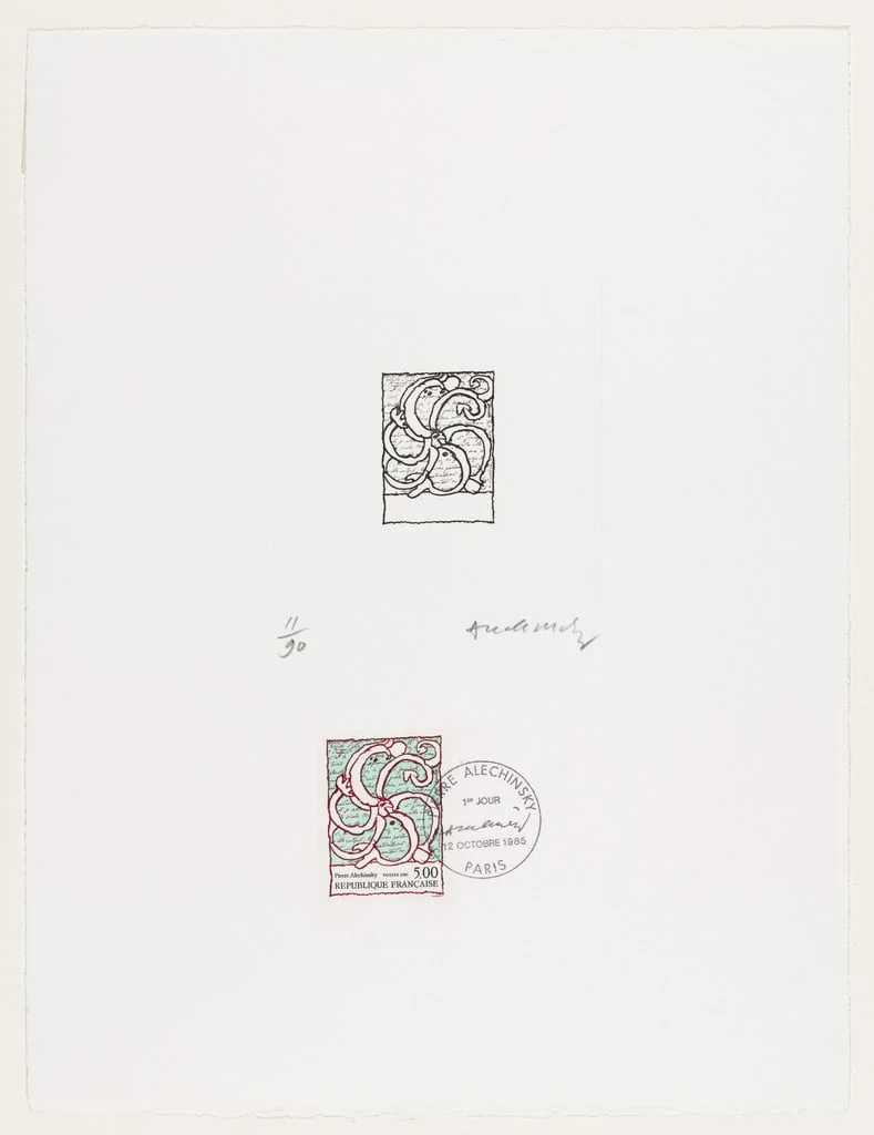 Untitled, by Pierre Alechinsky, ink, 1985