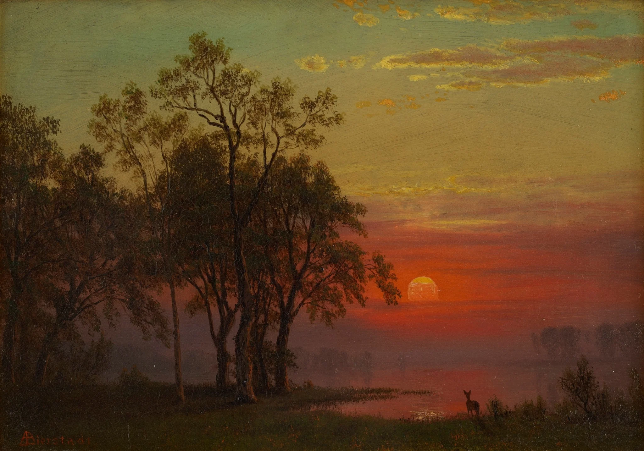 Evening Glow, by Albert Bierstadt, oil