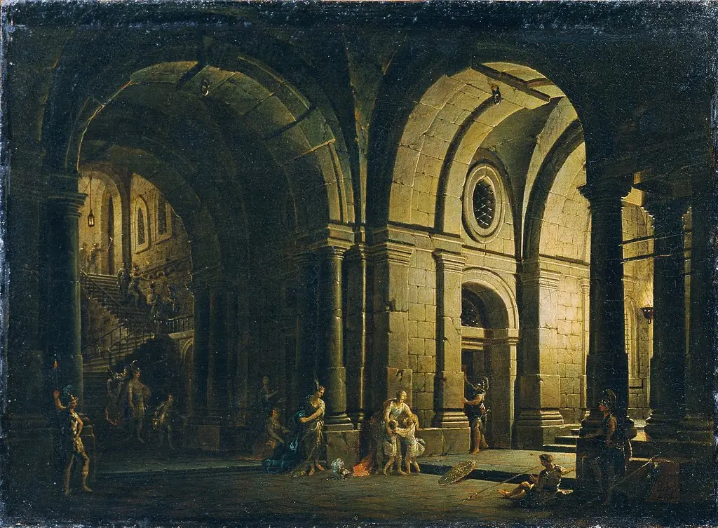 Julius Sabinus says goodbye to his family in the dungeon