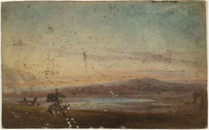 River at Evening, by William Howis junior, unspecified, 1852