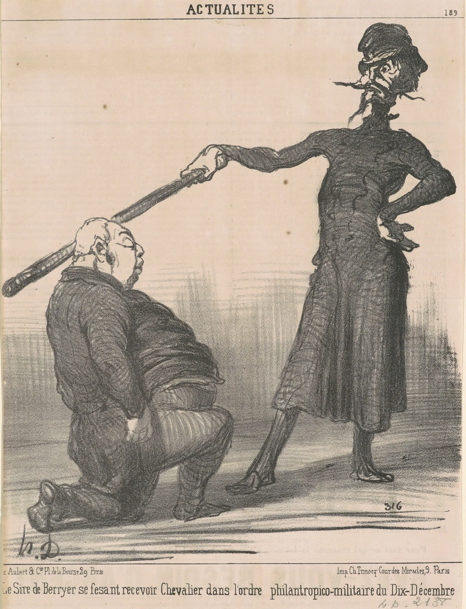 Le sire de Berryer ...Chevalier ..., by Honoré Daumier, ink, 1851