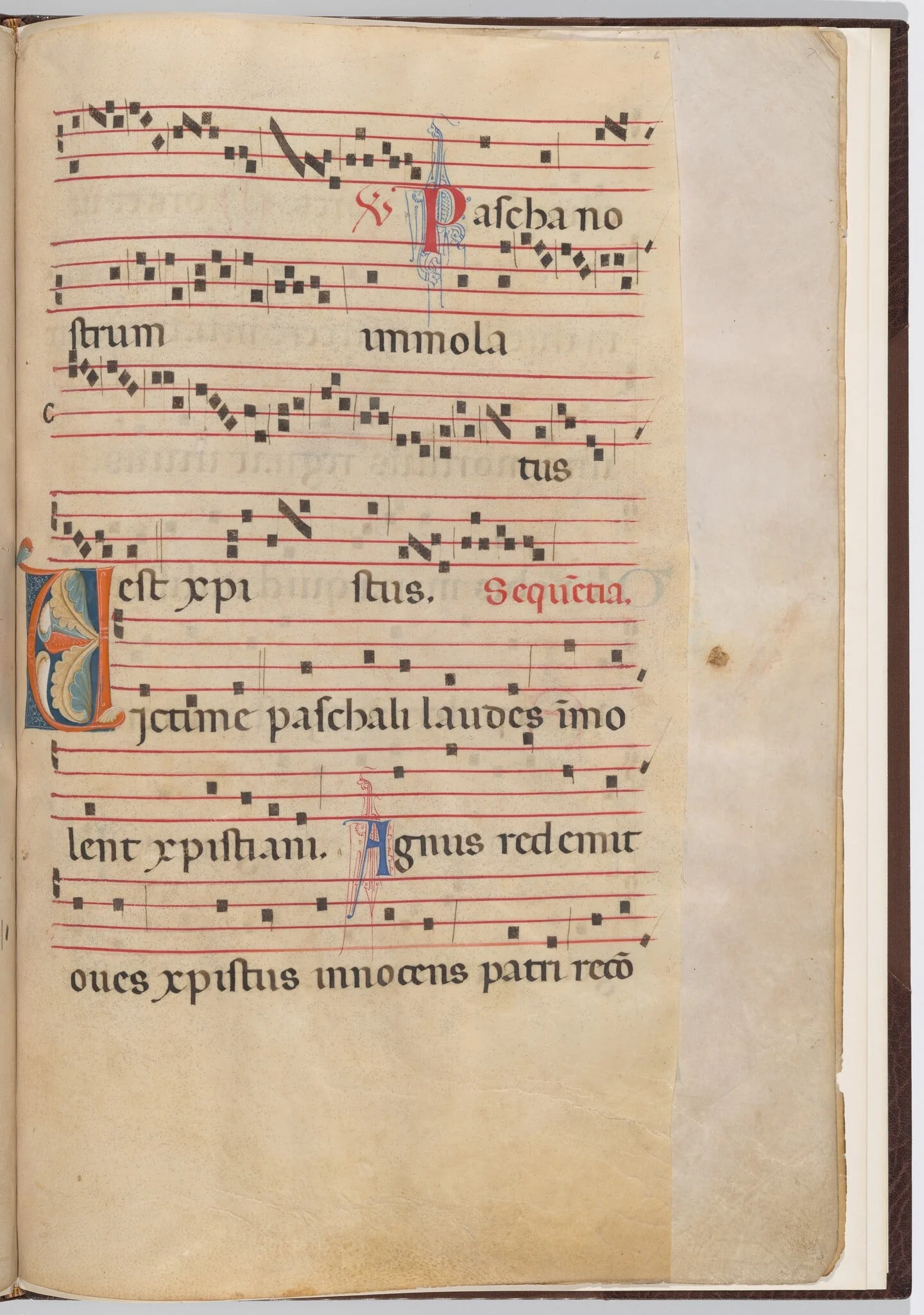 Leaf 6 from an antiphonal fragment, by Italian 13th Century, tempera, 1275