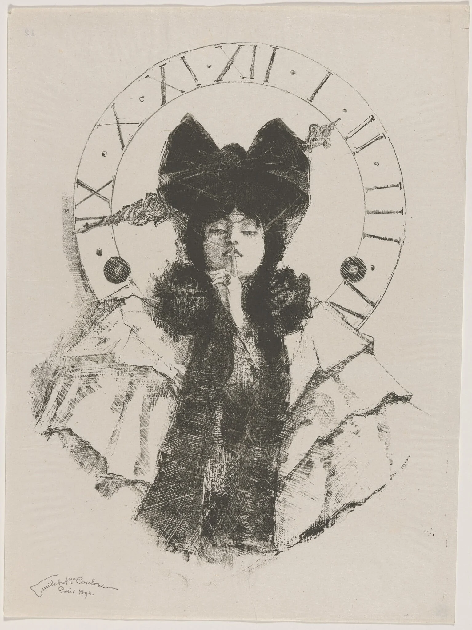 L'Heure (The Hour), by Emile Coulon, ink, 1894