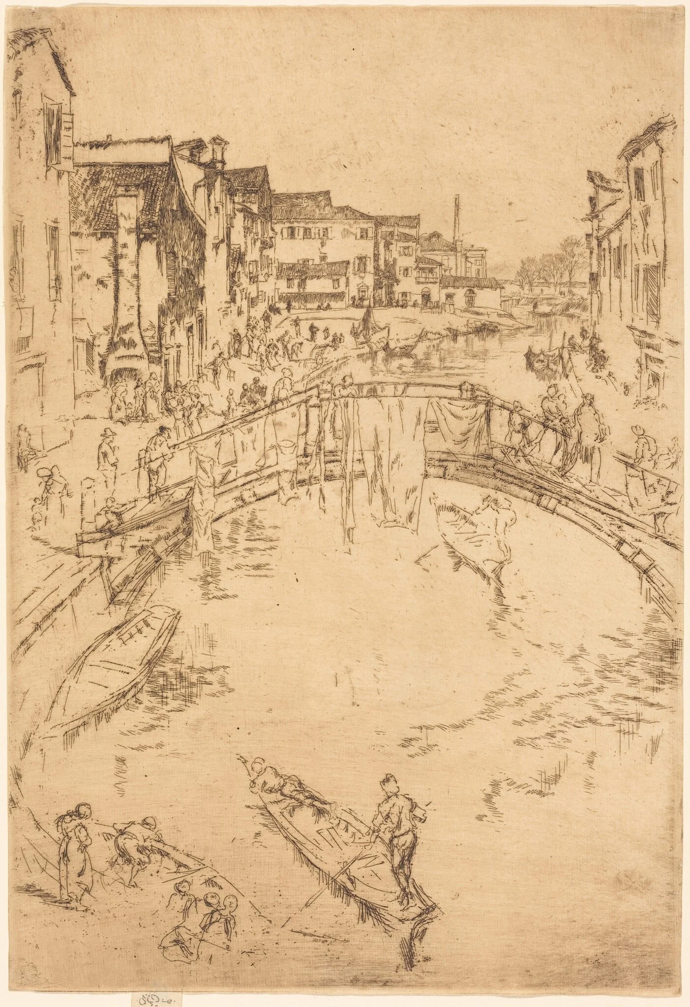 The Bridge, by James McNeill Whistler, ink, 1880