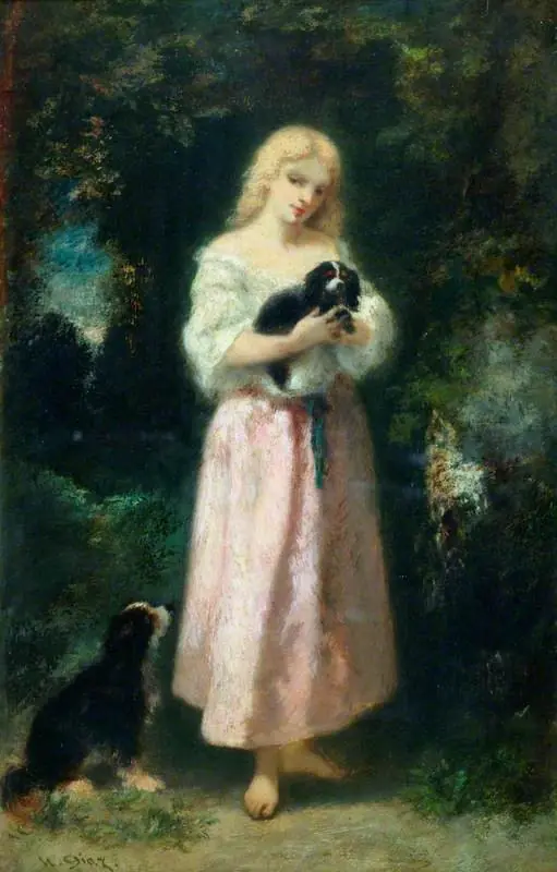 Girl with dogs