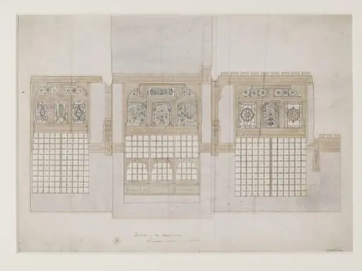 Drawing showing the interior decoration of houses in Cairo