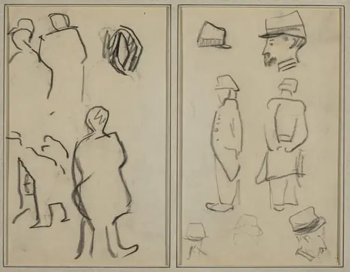 Figure Studies; Studies of Soldiers [verso]