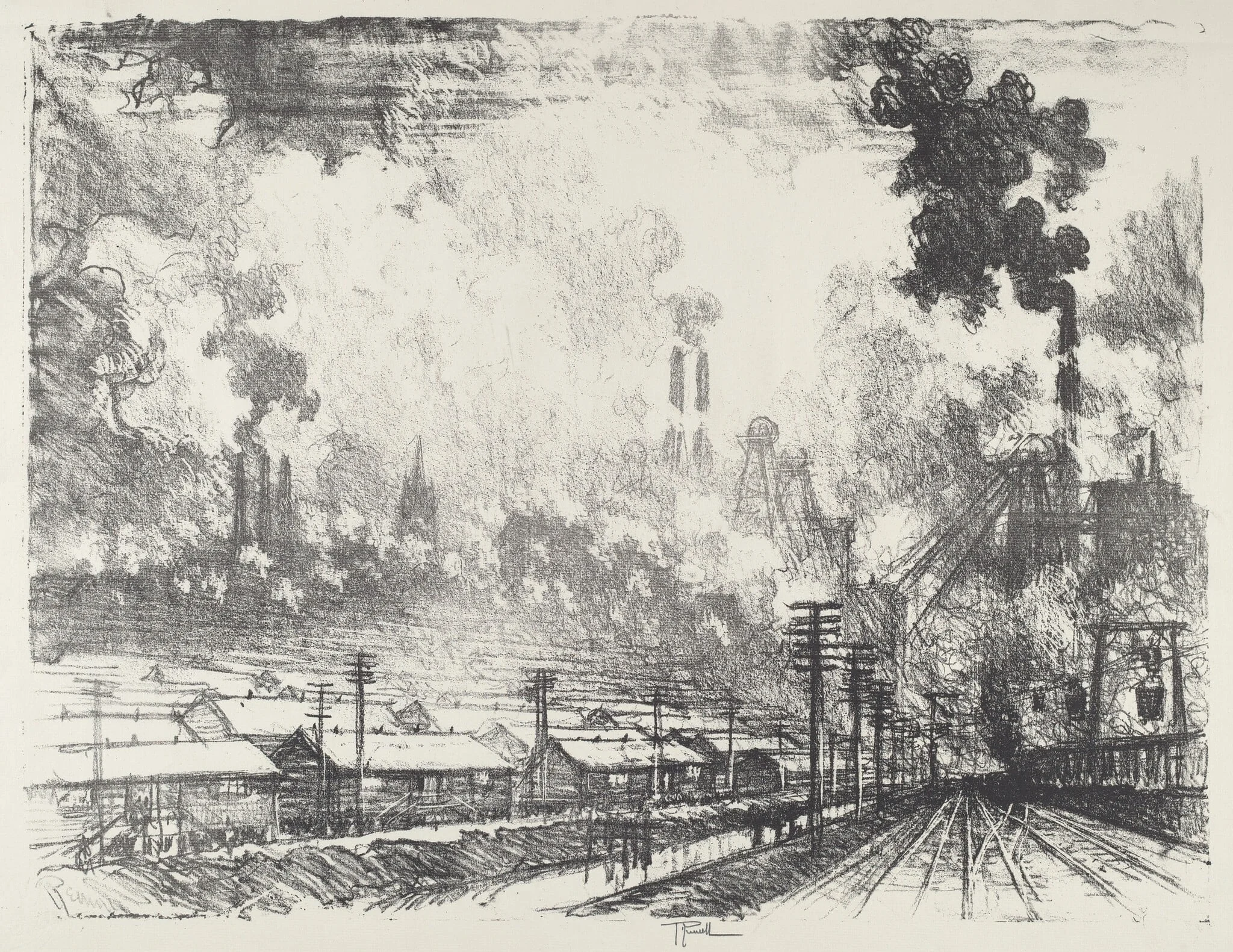 The Coal Mine, by Joseph Pennell, ink, 1916