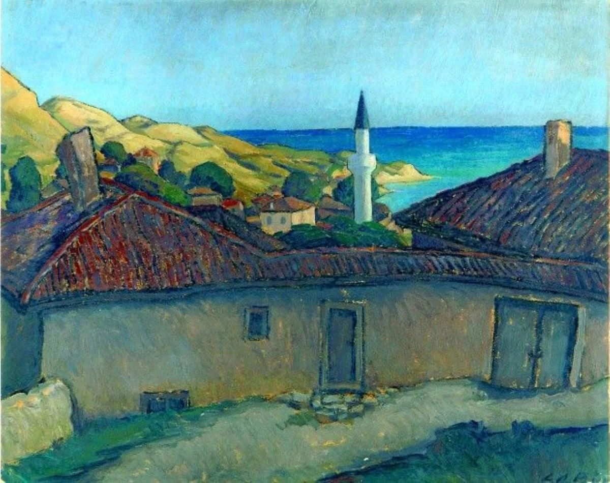 Balcic - Peisaj cu minaret, by Leon Alexandru Biju, unspecified
