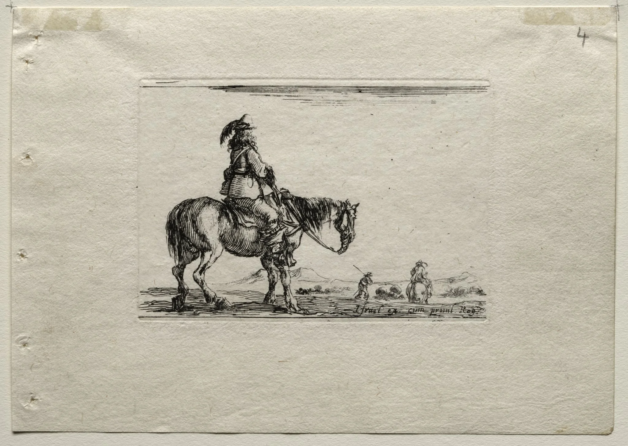 Caprices:  Mounted Cavalier, by Stefano Della Bella, 1642