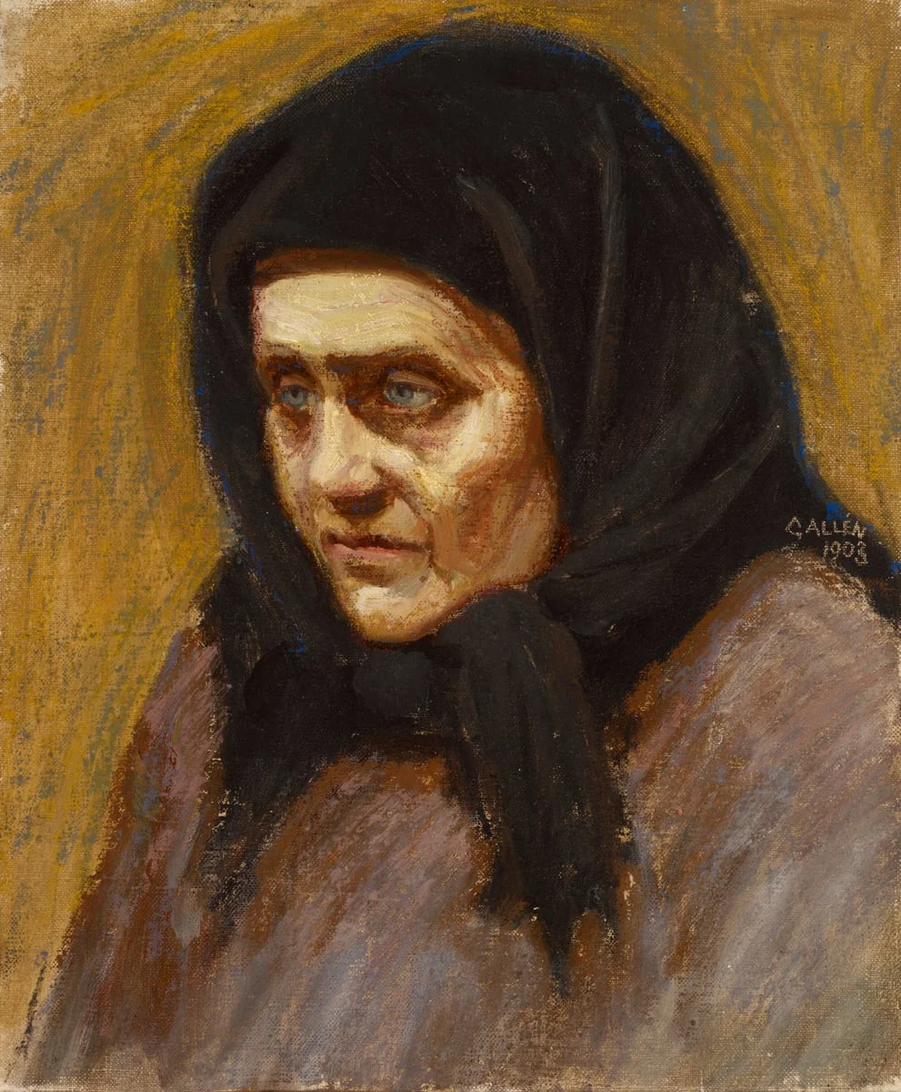 Mustahuivinen nainen, by Akseli Gallen-Kallela, unspecified