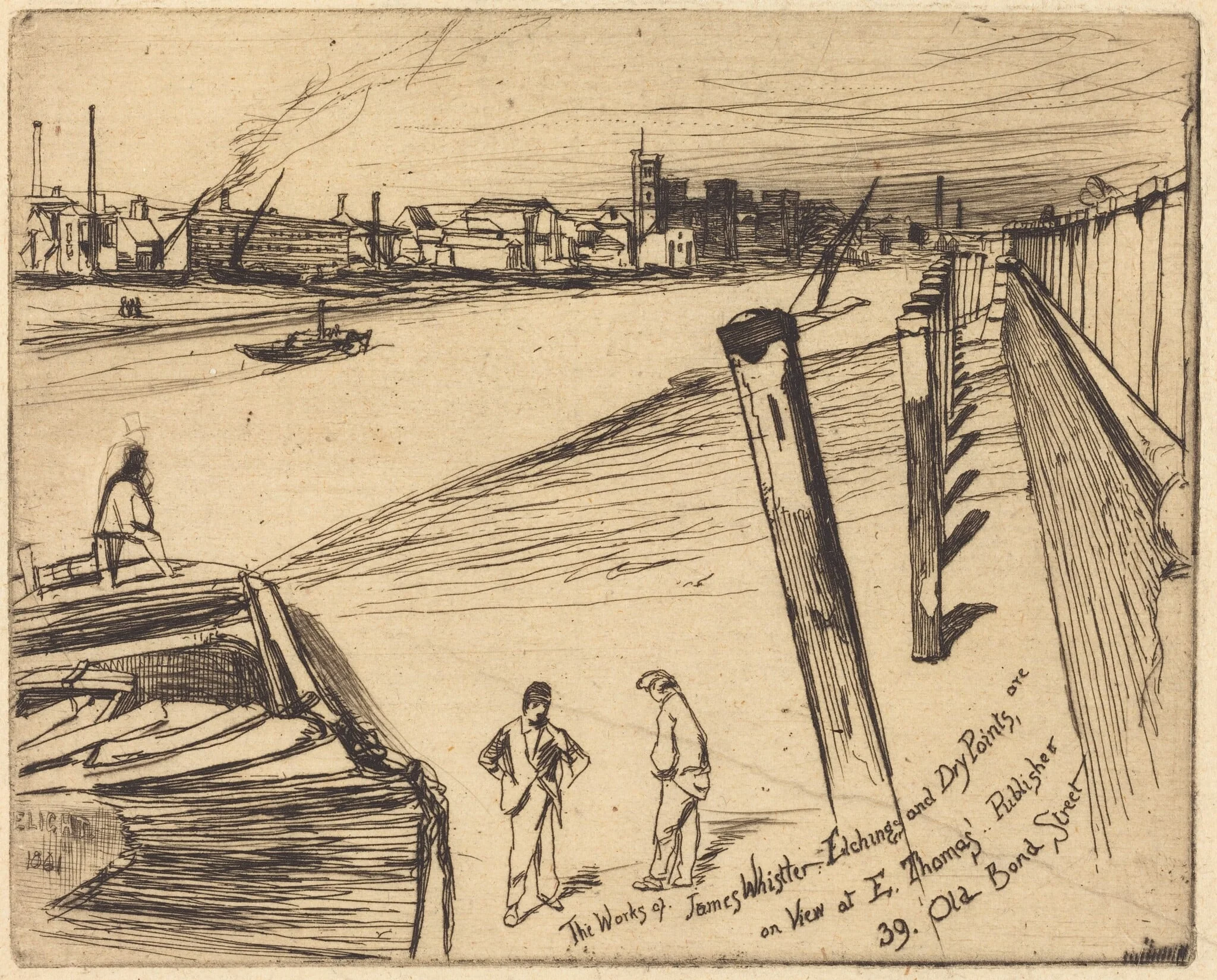 Millbank, by James McNeill Whistler, ink, 1861