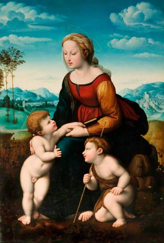 The Virgin and Child with Saint John, by Raphael, oil, 1511