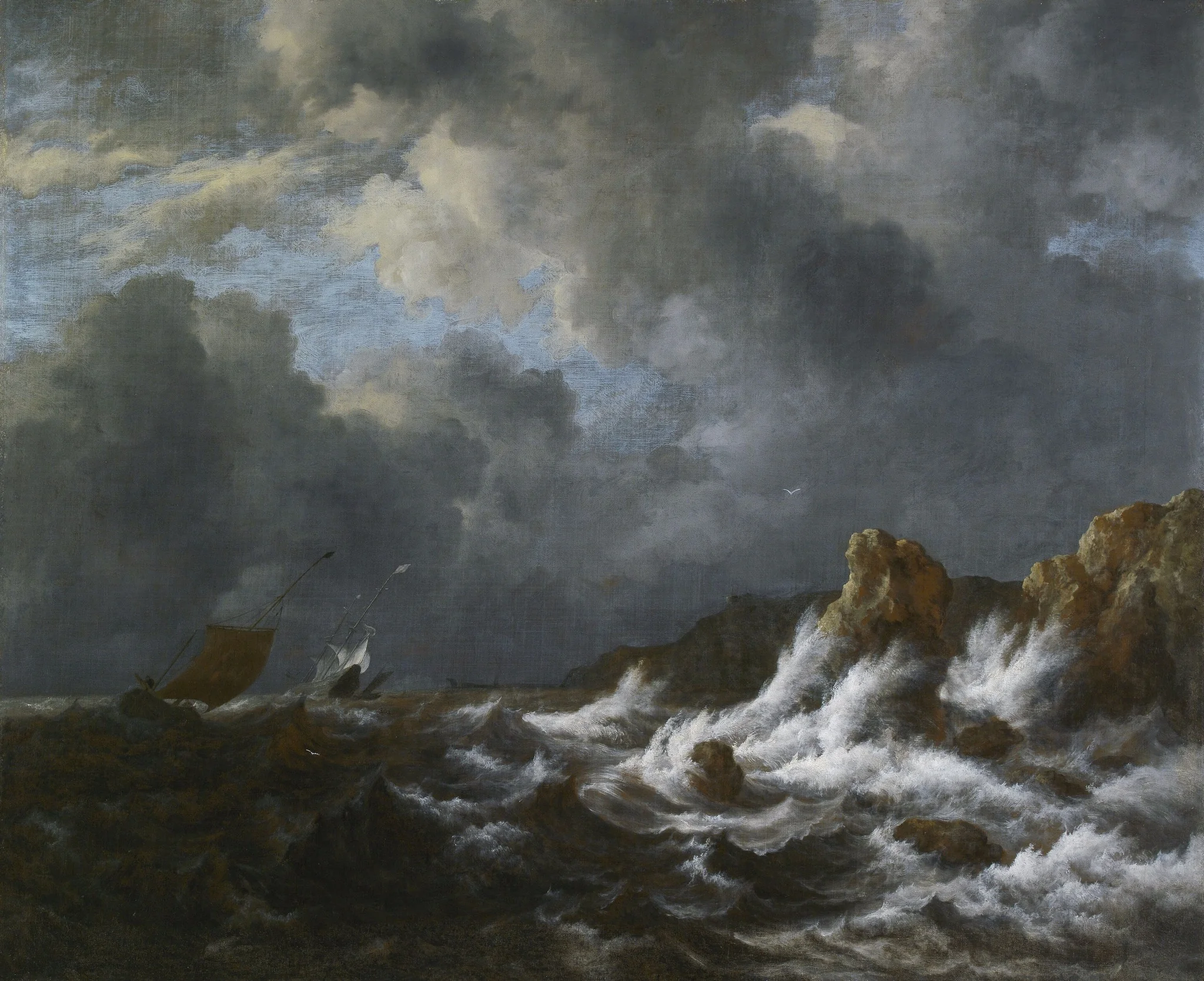 View from the Coast of Norway, by Jacob van Ruisdael, oil, 1660