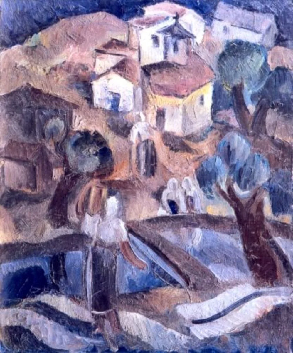 Peisaj cu biserică, by Corneliu Michăilescu, unspecified, 1936