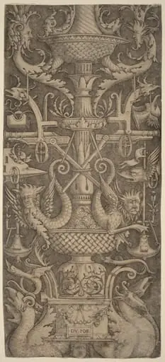 Ornament Panel with Dragons, Masks, and Instruments of War