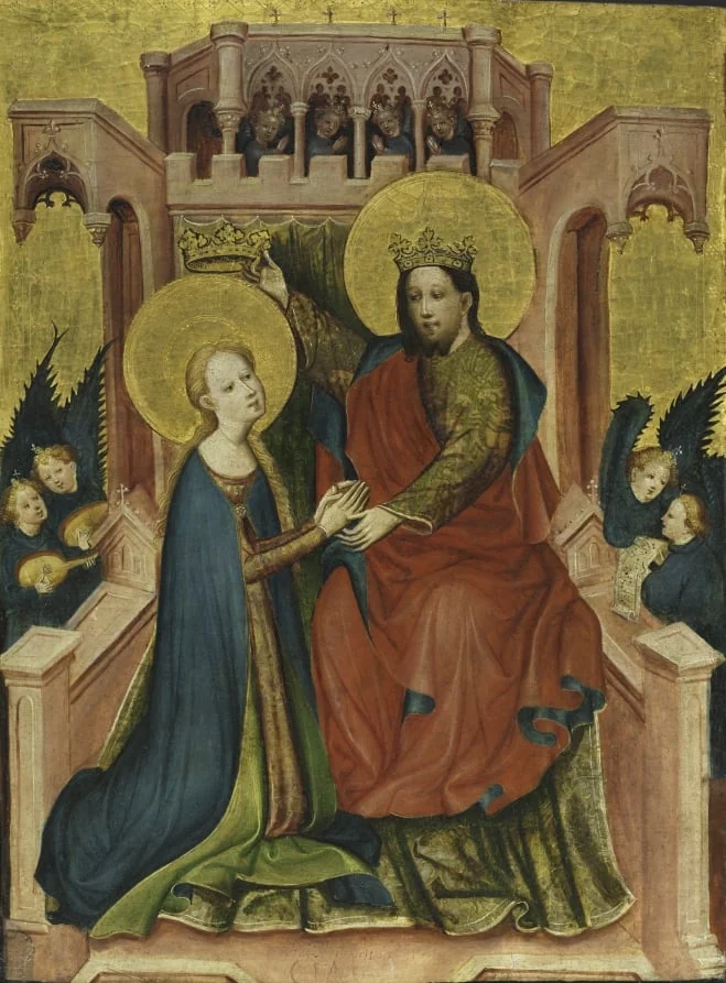 Coronation of the Virgin, by Master of the Fröndenberg Altar, unspecified, 1410