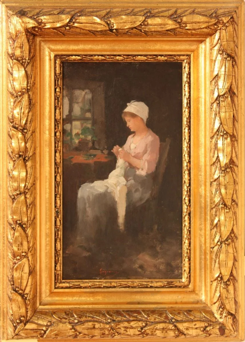 Cu acul, by Nicolae Grigorescu, unspecified