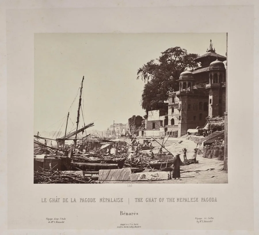 The Ghat of the Nepalese Pagoda, Bénarès, by Louis-Théophile Marie Rousselet, 1866