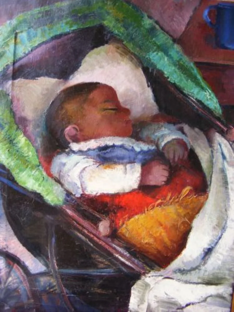 Copil în cărucior, by Grete Csáki-Kopony, unspecified, 1949