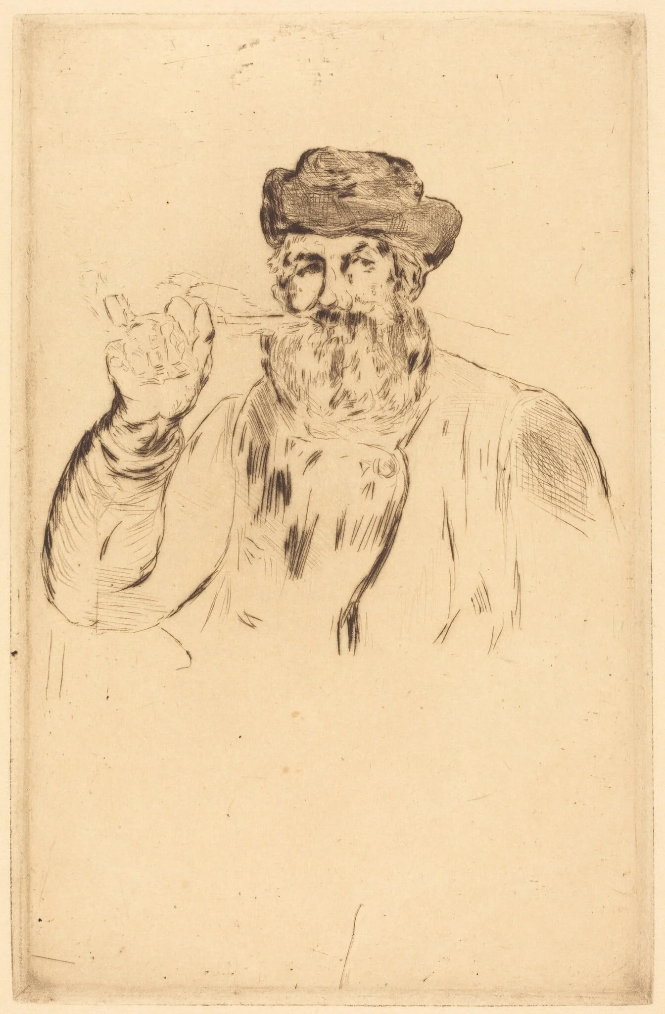 The Smoker (Le fumeur), by Edouard Manet, ink, 1866