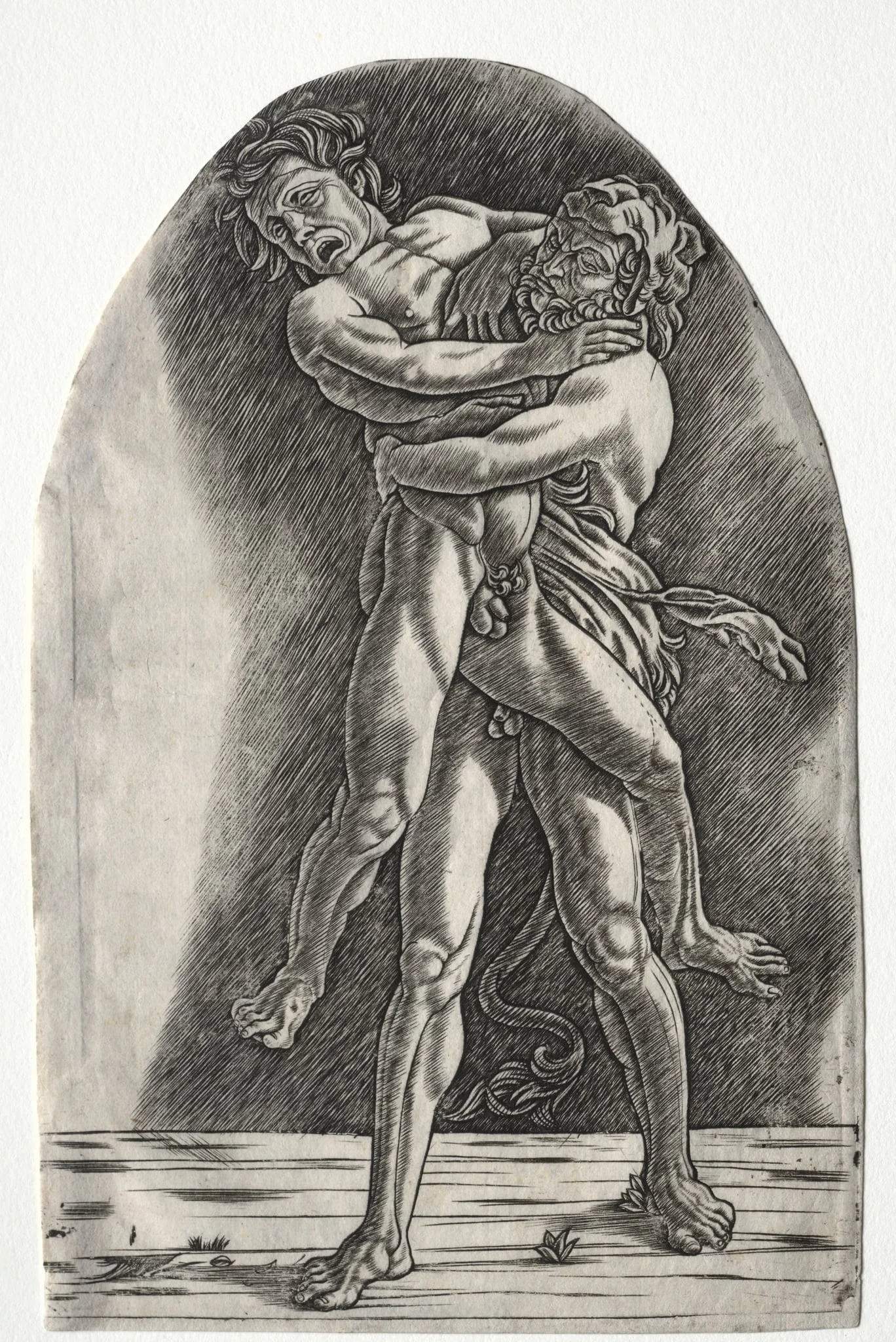 Hercules and Antaeus, by Master of the Year 1515, 1510