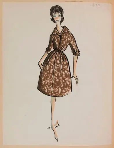 Robe cintrée à motif marron